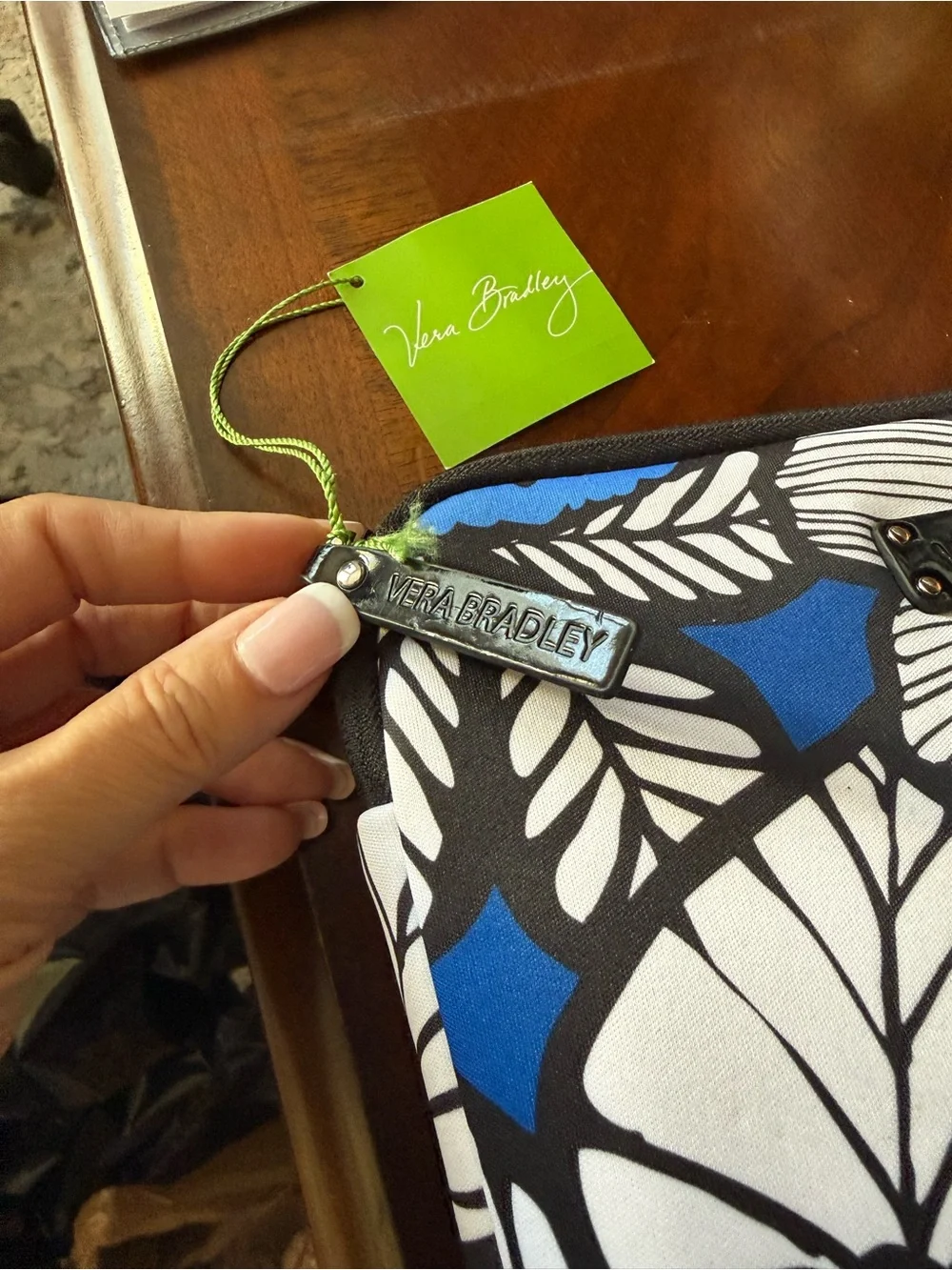 Vera Bradley Teal and Blue Floral Cosmetic Pouch